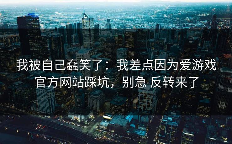 我被自己蠢笑了：我差点因为爱游戏官方网站踩坑，别急 反转来了
